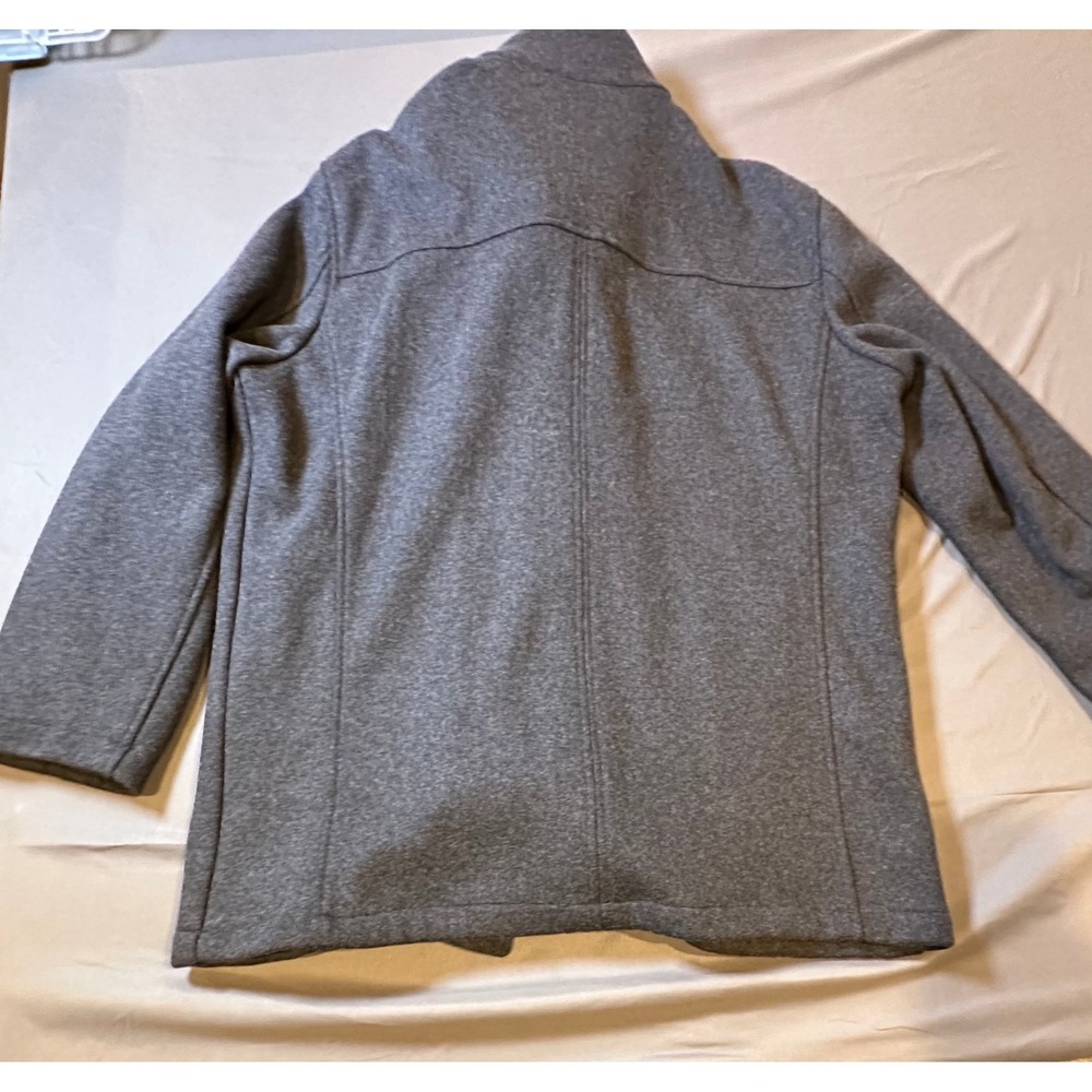 Jos. A. Bank Mens Wool Blend Car Coat XL Gray Navy Blue Mock Neck Layered Jacket - Picture 10 of 10